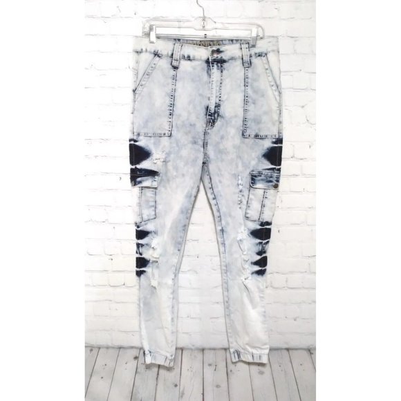 VIP Jeans Vip Jeans Distressed Destroyed Skinny Leg Acid Juniors